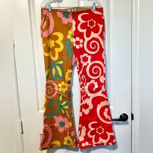 We The Free People Penny Pull On Flares psychedelic floral jeans pants